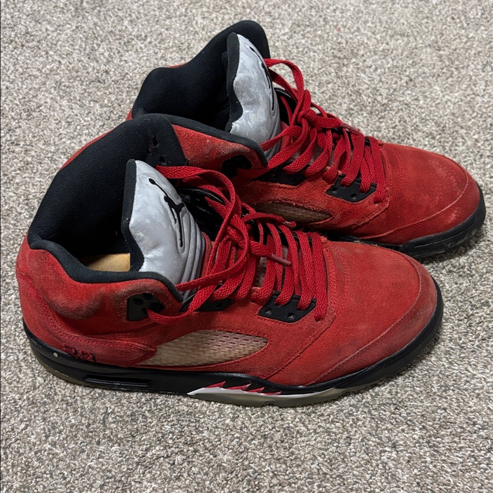 Nike Air Jordan 5 Retro 2009 “Raging Bull Red Suede” DD0587-600 Size 10.5 - Picture 4 of 11